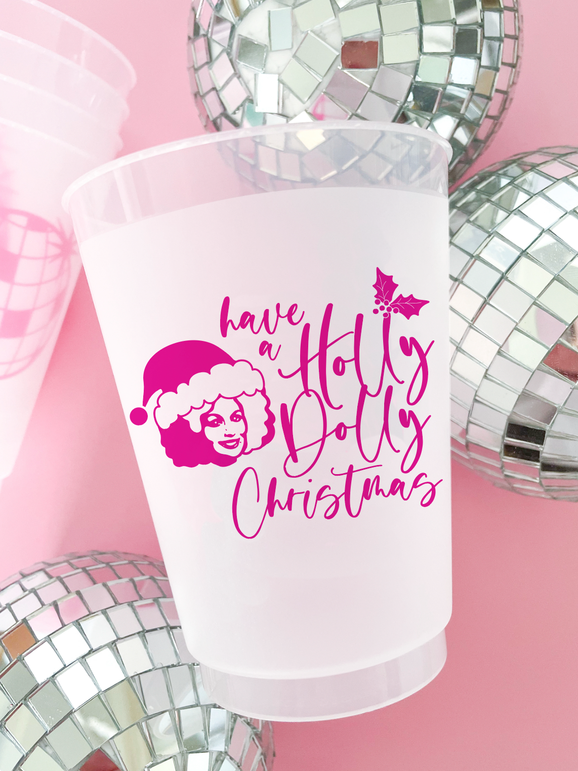 Holly Dolly Christmas Frosted  Cups