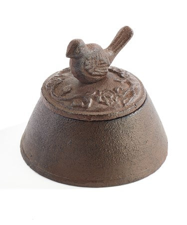 Antique Brown Cast Iron Bird Key Hider