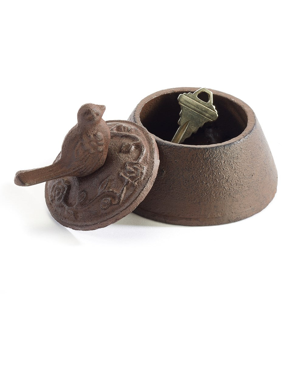 Antique Brown Cast Iron Bird Key Hider