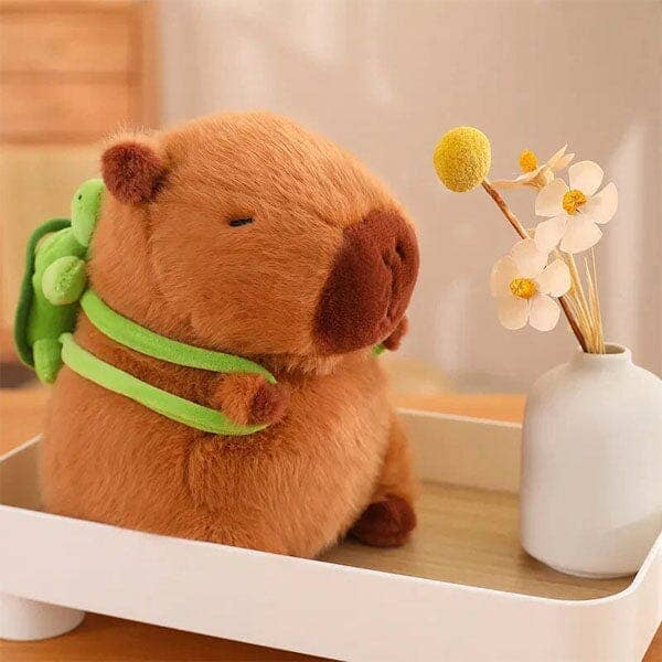 Capybara Kawaii Plush w/ Turtle Backpack