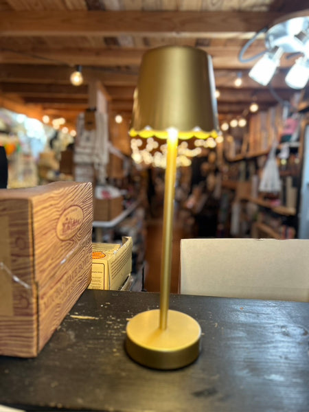 LED Cordless Table Lamp with Scalloped Edge Shade in Gift Box