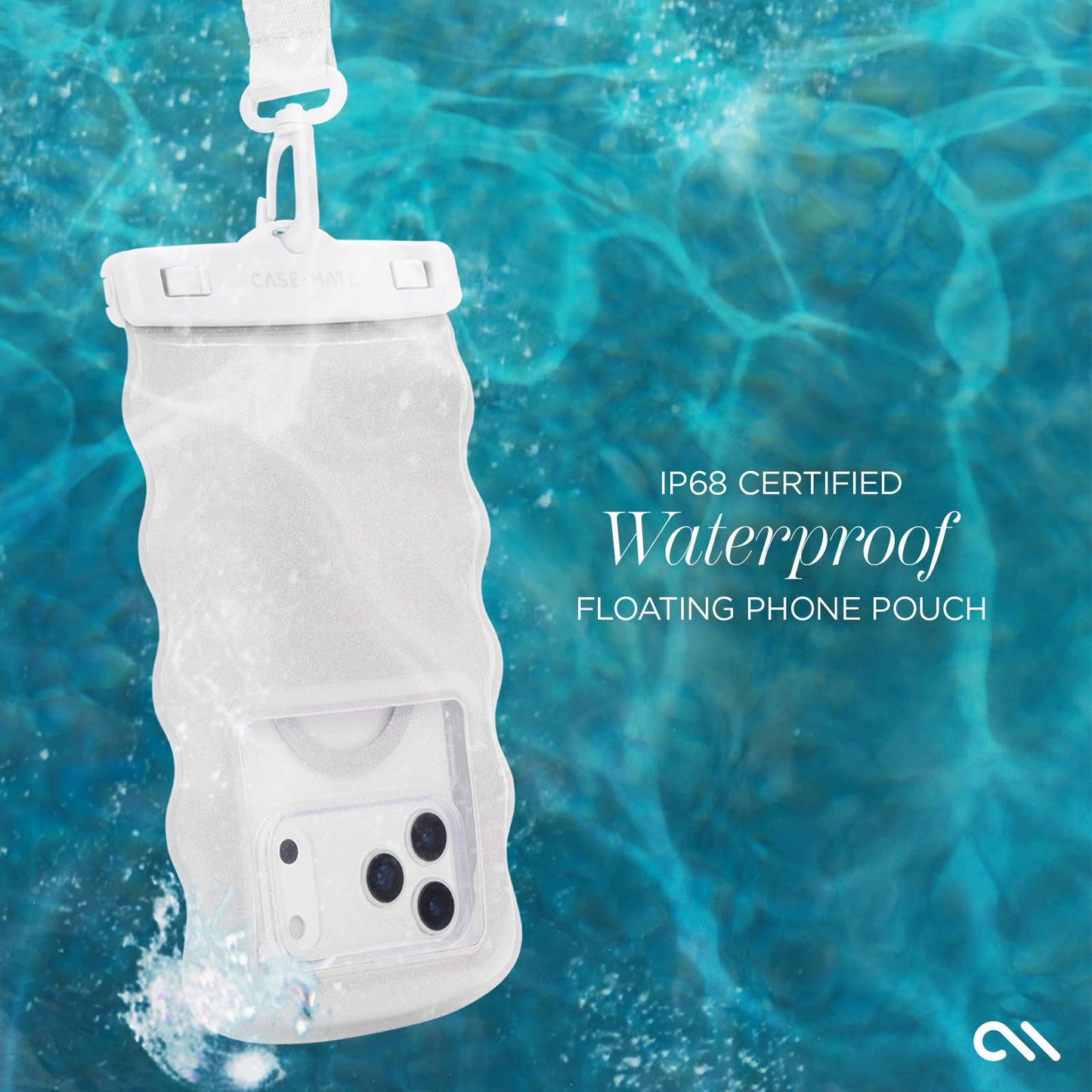 Case-Mate Wavy Waterproof Floating Phone Pouch: Ballet Pink Twinkle