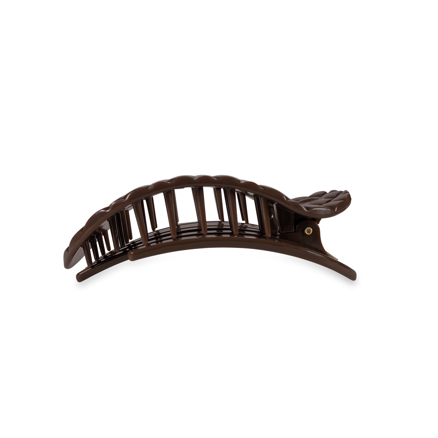 Flat Round Hair Clip | Medium | Truly Taupe Quilted