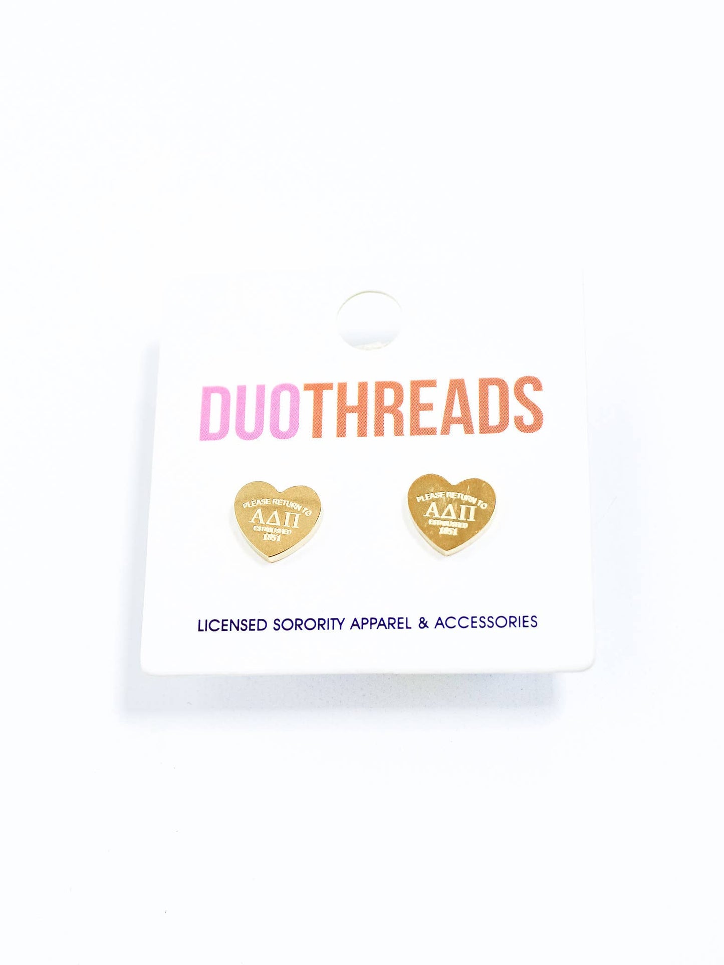 CHI Omega Sorority Heart Earrings: