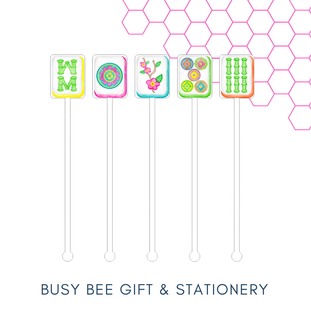 Dot Crack Bam Mahjong Cocktail Napkins Pink