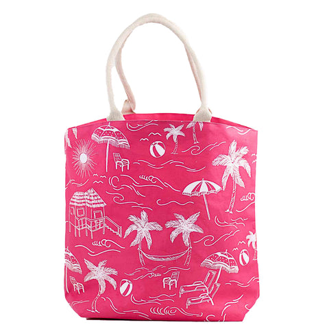 Sandy Point Tropic Tote in Hot Pink