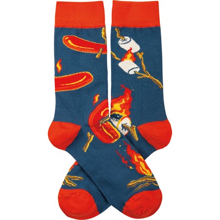 Hot Dogs And Marshmallows Socks