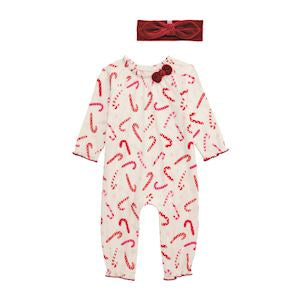 Candy Cane One-Piece & Headband Set