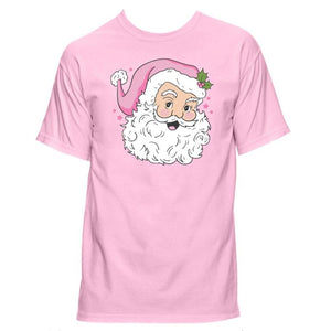 Santa  Pink Hat T-Shirt