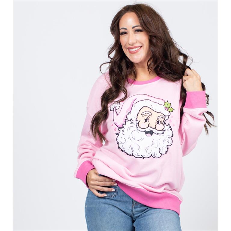 Jolly Pink Santa Sweatshirt