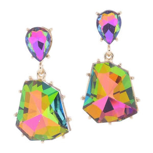 Multi Color Shift Teardrop Crystal Post