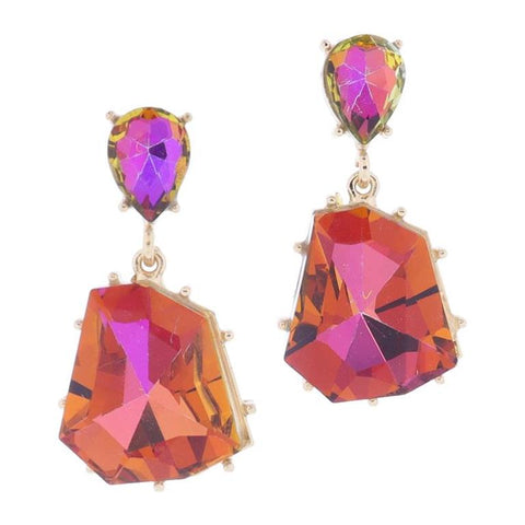 Warm Color Shift Teardrop Crystal Post