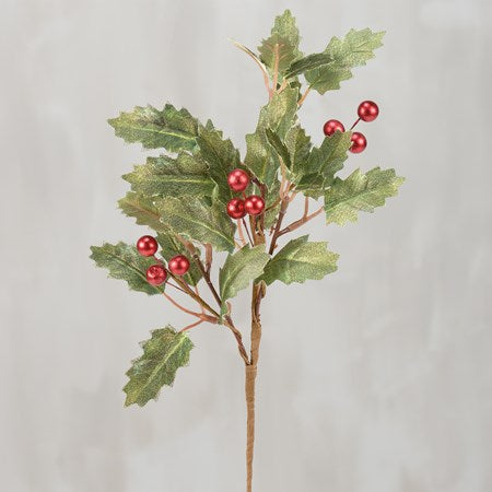 Holly Leaves Floral Pick