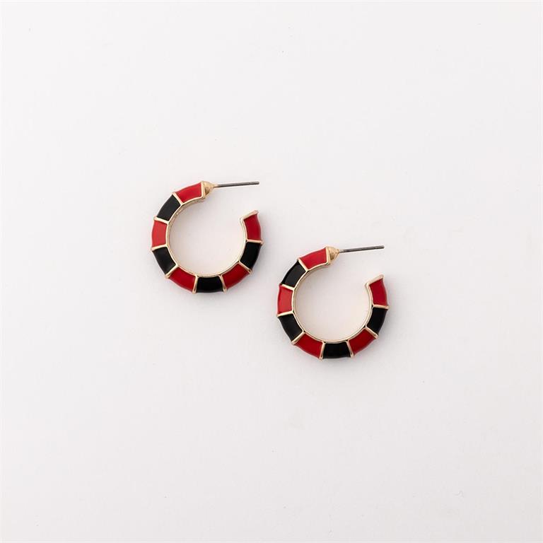 Earrings Ashlynn Red & Black Small