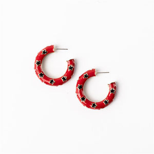 Earrings Justine Red & Black Medium