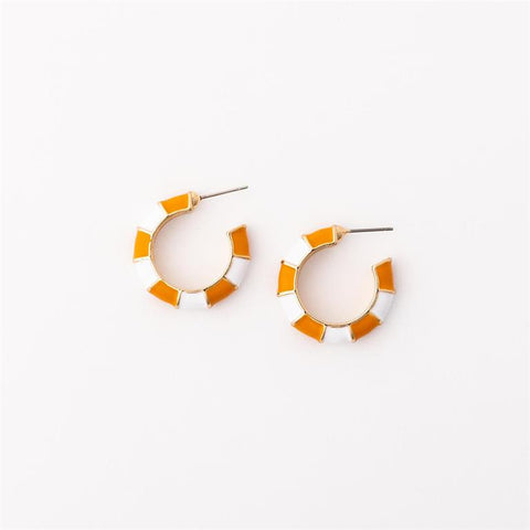 Earrings Ashlynn Orange & White Small