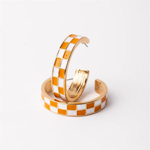 Earrings Sunny Orange & White. medium size