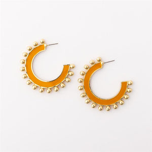 Earrings Hadley Orange & White Large