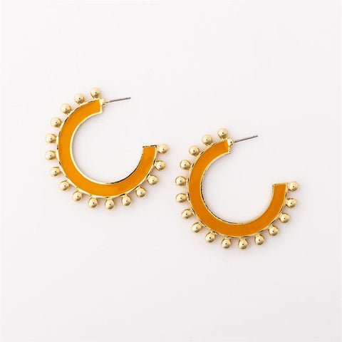 Earrings Hadley Orange & White Large