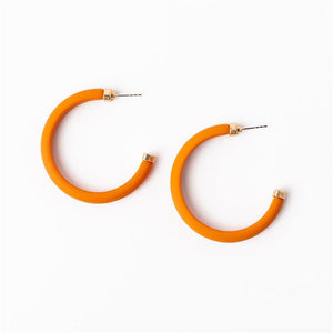 Earrings Amanda Orange & White Large