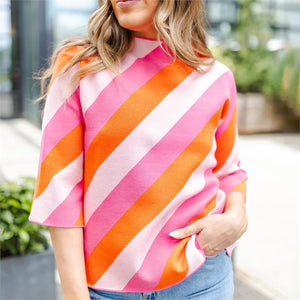 Sweater Phoebe Pink/Orange Stripe