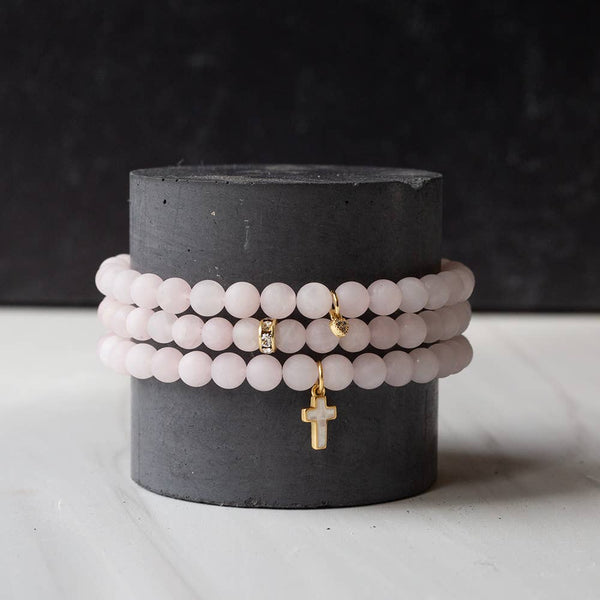 Scripture Bracelet with Cross Charm-"And now these three...