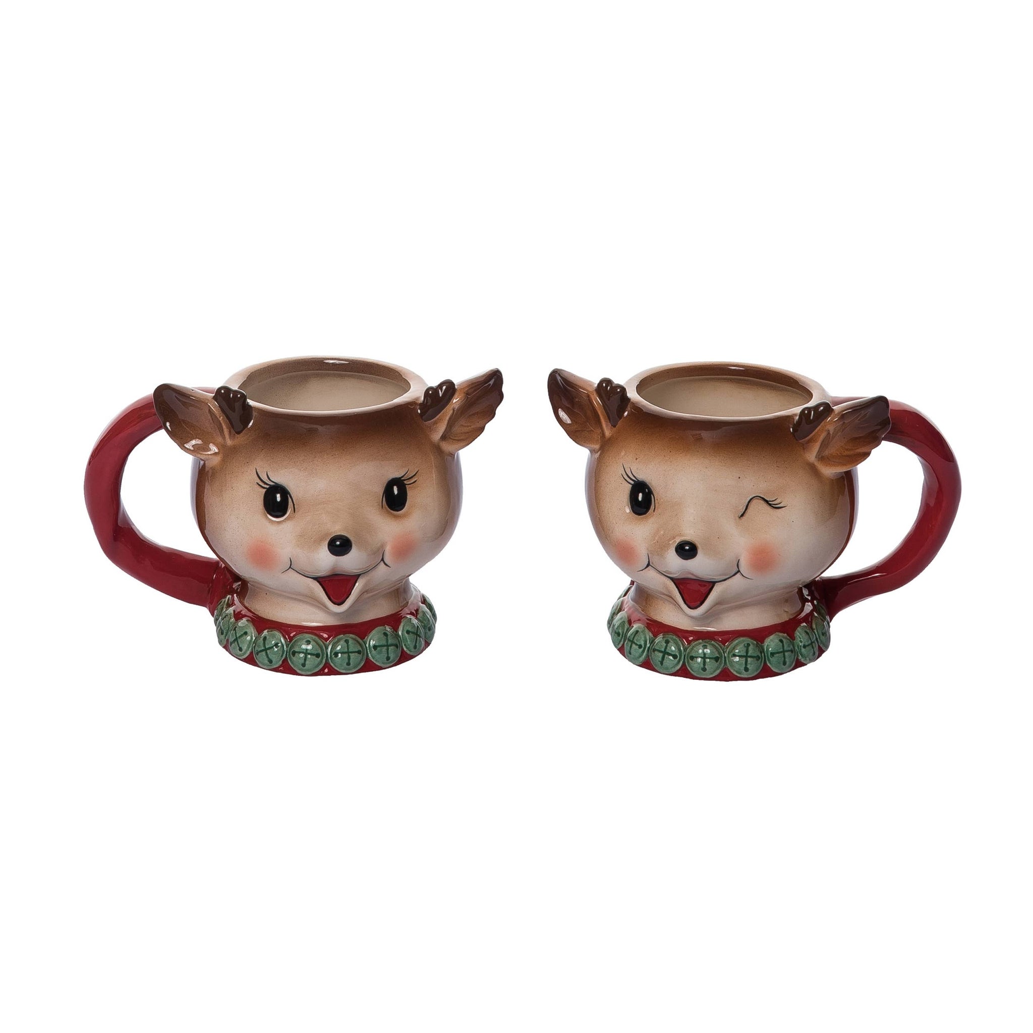 Christmas Mini Vintage Christmas Reindeer Mug Set 2