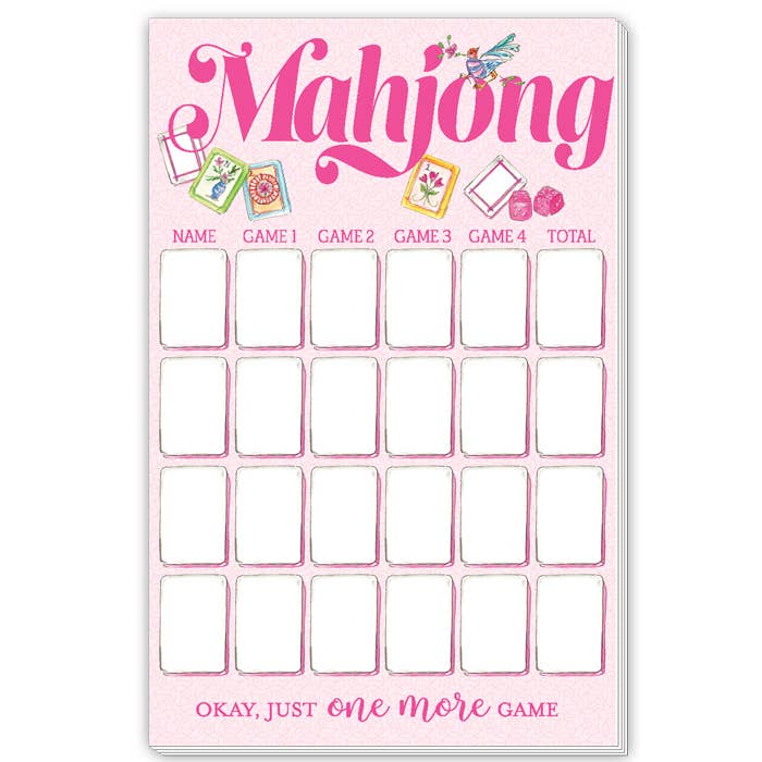 Mahjong Score Pad Large Notepad Handpainted