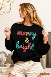 Merry and Bright TINSEL  CHRISTMAS SWEATER