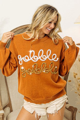 Gooble  Gooble Metallic Lettering Sweater