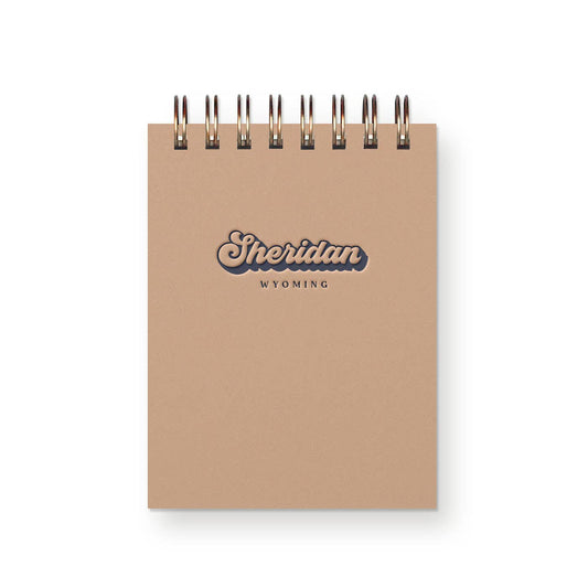 Custom City Retro Script City Mini Jotter Notebook: Golden Wheat Cover