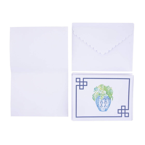 Southern Blooms Note Card Set: Navy Rose