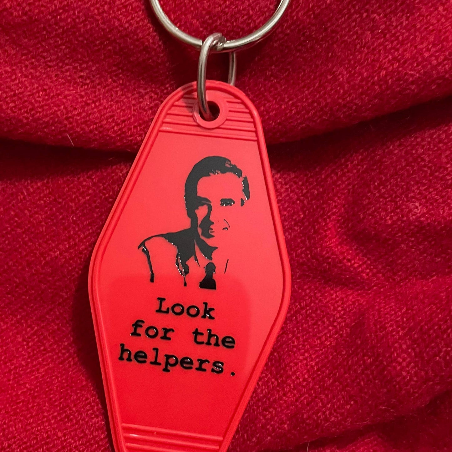 Motel Key Fob - Mr. Rogers (always look for the helpers)