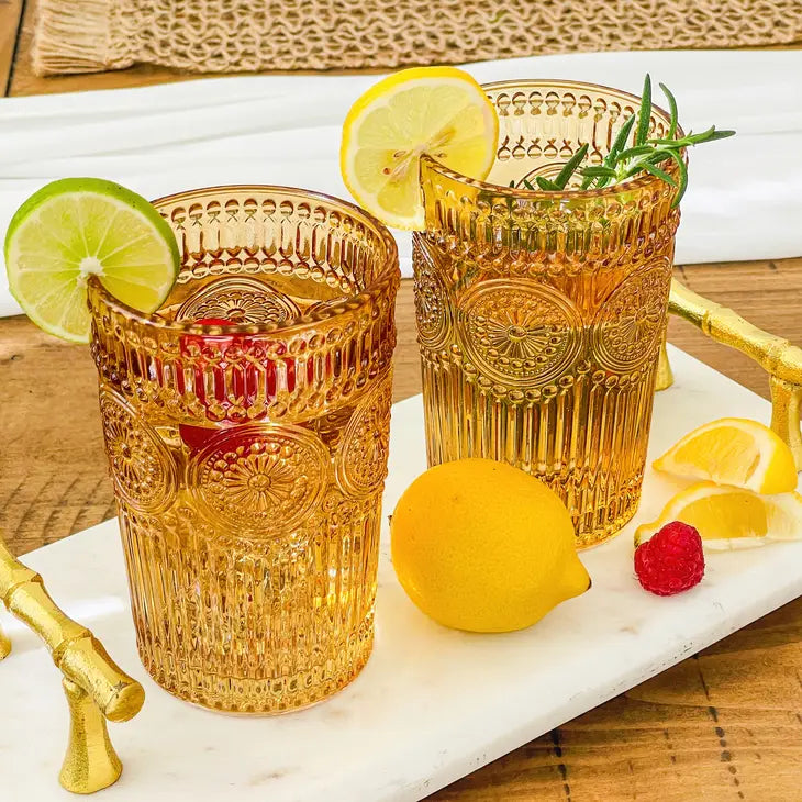 Vintage Textured  Drinking Glasses