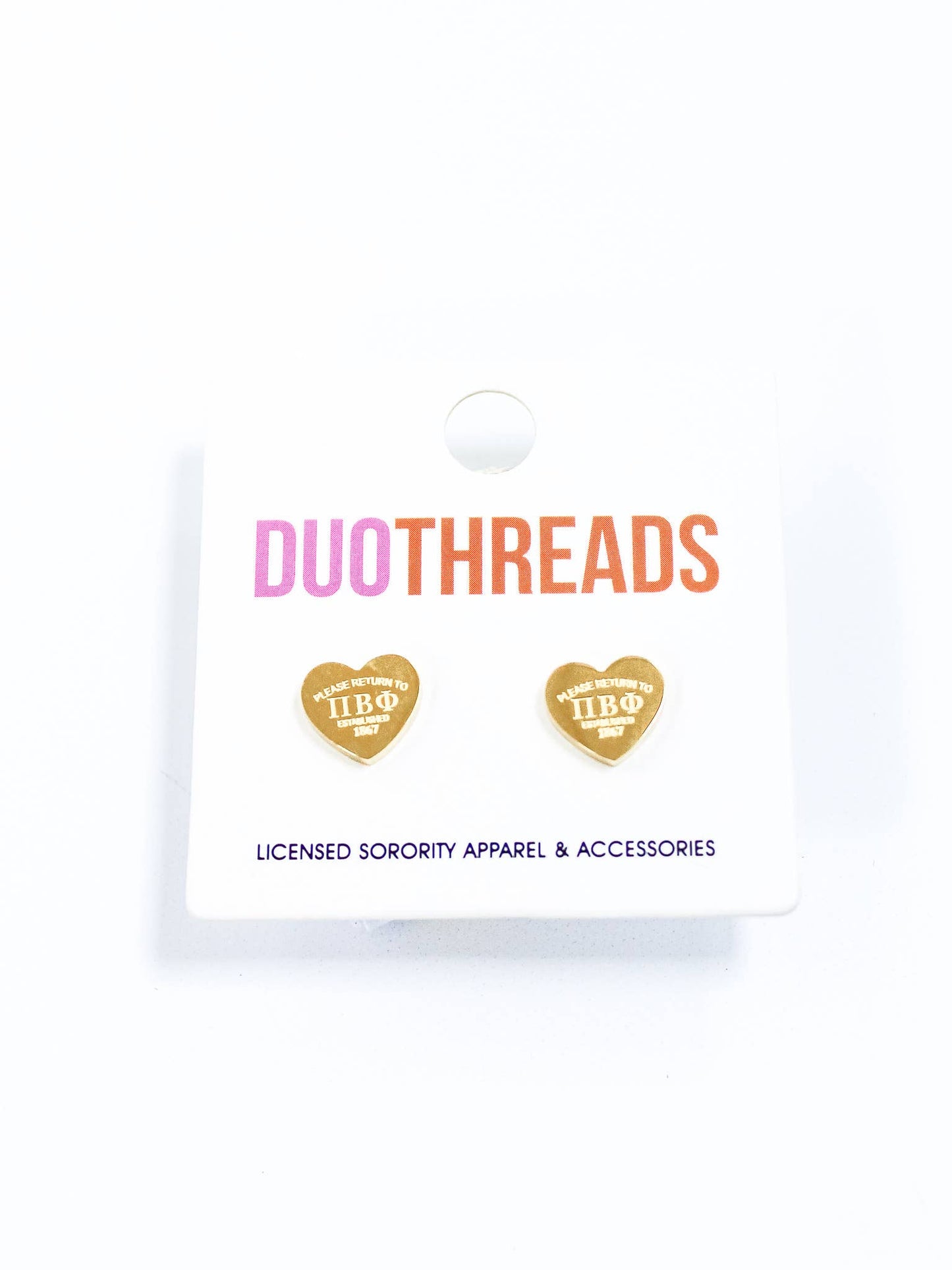 CHI Omega Sorority Heart Earrings: