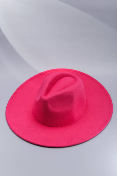 VINTAGE PLAIN FEDORA HAT PINK