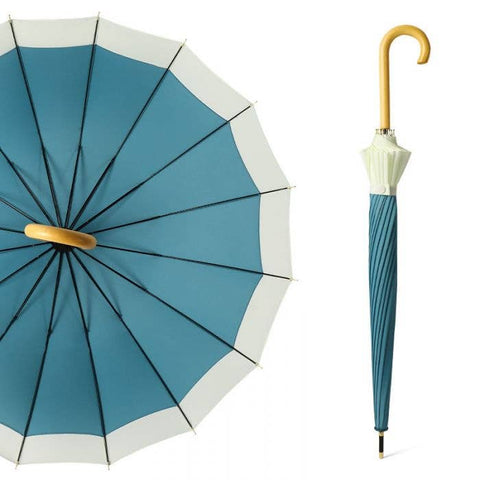 Two Tones Pastel Colour Umbrella with curve handle