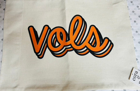 Cursive Vols Pillow