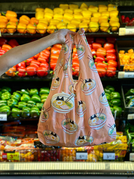 2-in-1 Bag Charm & Reusable Shopper Bag - Ramen Noodles
