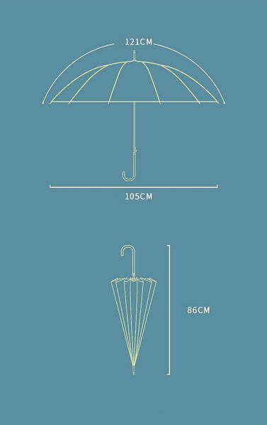 Two Tones Pastel Colour Umbrella with curve handle