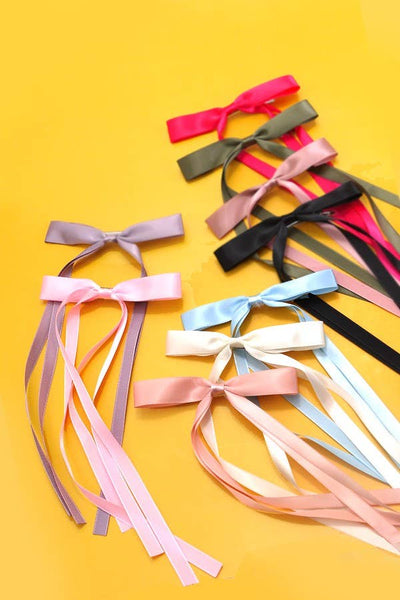 SKINNY RIBBON BOW HAIR CLIP