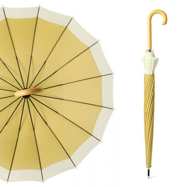 Two Tones Pastel Colour Umbrella with curve handle