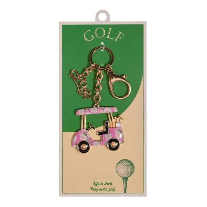 Gold Golf Keychain