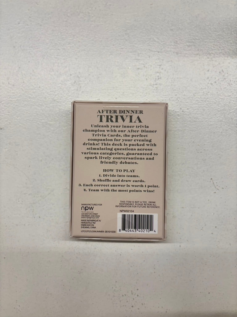 After Dinner Trivia Card Game