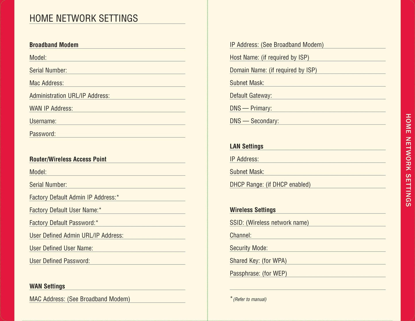 Black Internet Address & Password Organizer