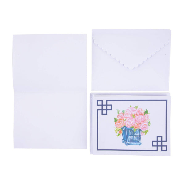 Southern Blooms Note Card Set: Pink Topiary