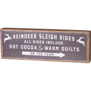 Reindeer Sleigh Rides Box Sign