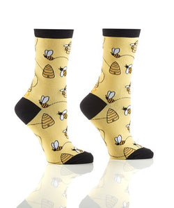 Women's Crew Sock, Busy Bee