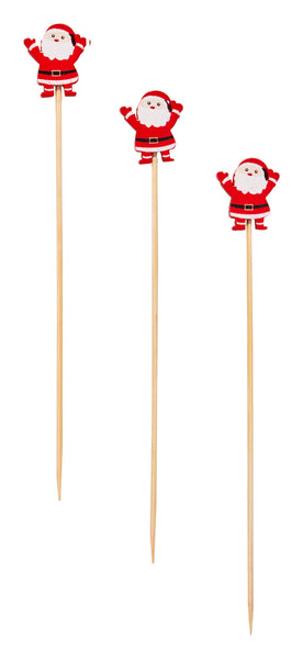 Holiday Santa Cocktail Party Pick Toothpick 30 Wack Wood 6"