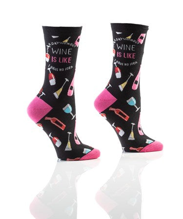 Women's Crew Sock, Wine is Like